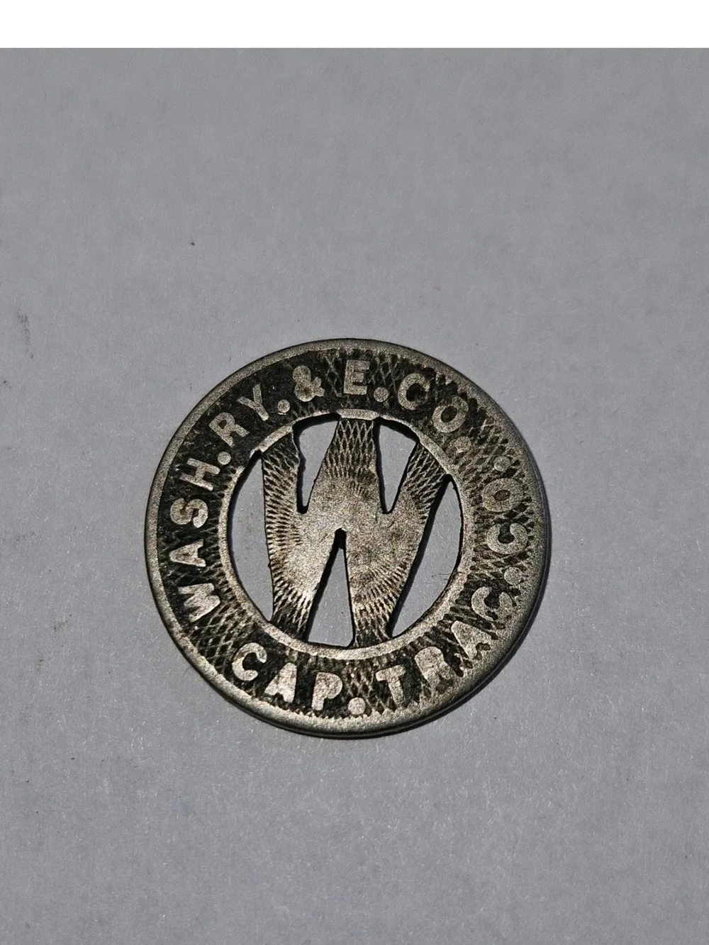 Vintage 1920s Washington D.C. Delaware Mem. Br. Septa Transit Token. Food Stamp